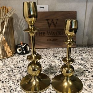 Gold candle holders
